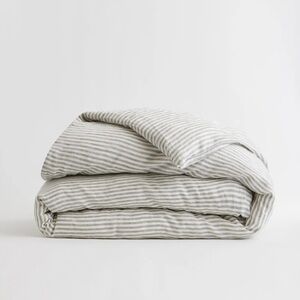 Quince Gray Striped Duvet Cover